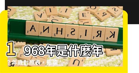 68年屬什麼|年歲對照表